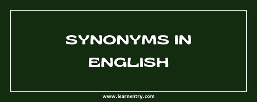 List of Synonyms in English