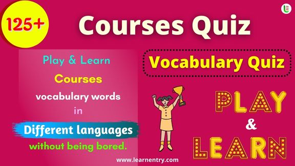 Courses quiz in different Languages