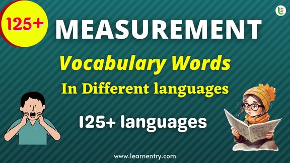 Measurement vocabulary words in different Languages