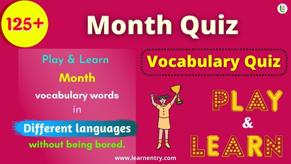 Month quiz in different Languages