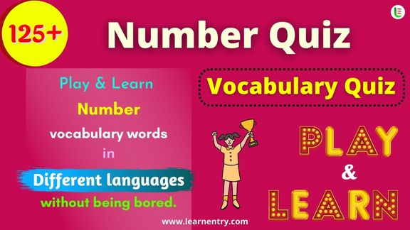 Number quiz in different Languages