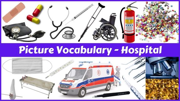 25 Hospital things names with pictures in English