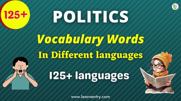 Politics vocabulary words in different Languages