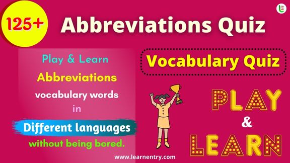 Abbreviations quiz in different Languages