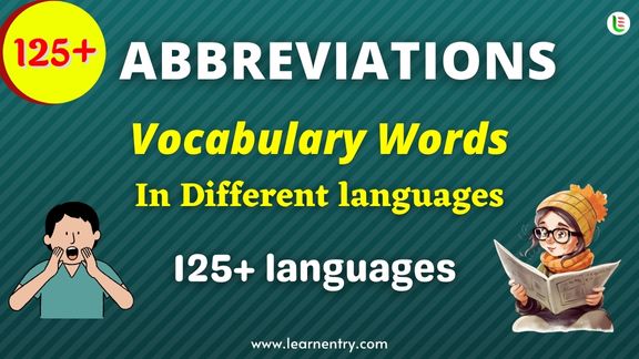Abbreviation vocabulary words in different Languages