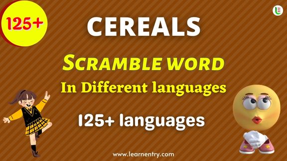 Cereals word scramble in different Languages