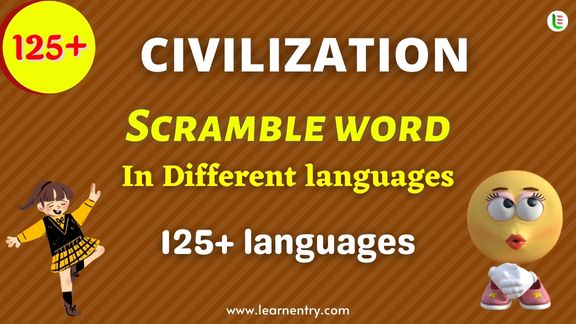 Civilization word scramble in different Languages