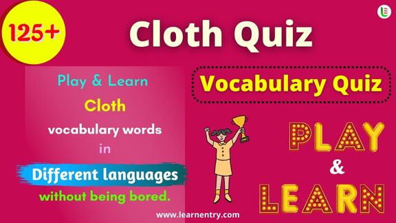 Cloth quiz in different Languages