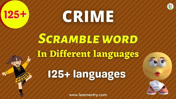 Crime word scramble in different Languages