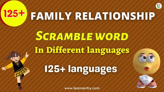 Family Relationship word scramble in different Languages