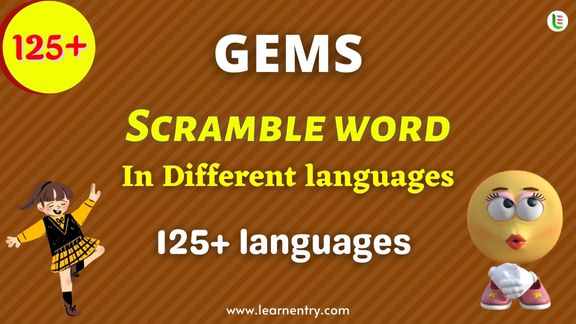 Gems word scramble in different Languages