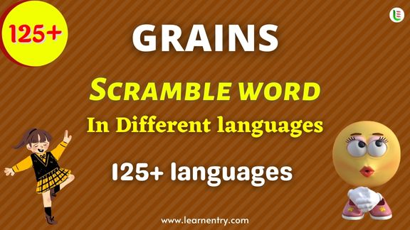 Grains word scramble in different Languages