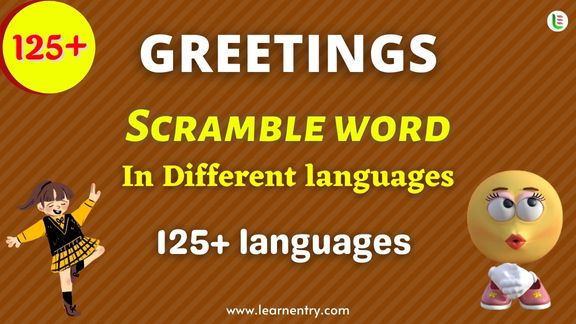 Greetings word scramble in different Languages
