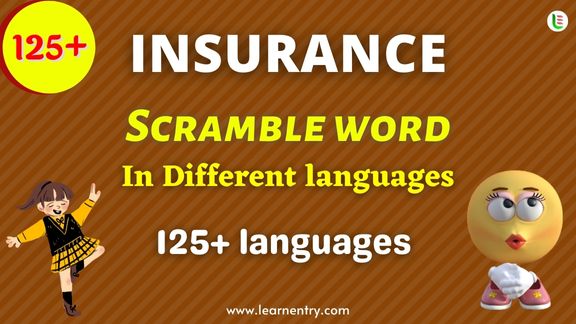Insurance word scramble in different Languages