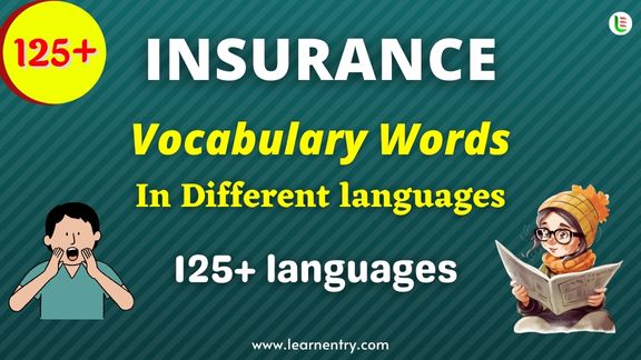 Insurance vocabulary words in different Languages