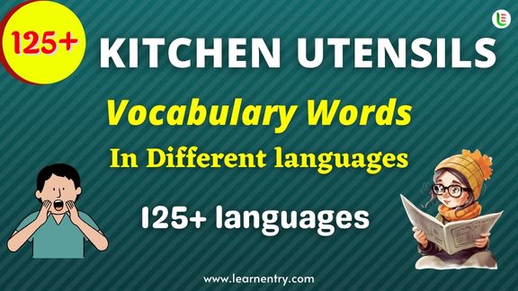 Kitchen utensils names in different Languages