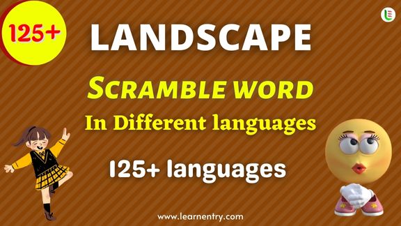 Landscape word scramble in different Languages
