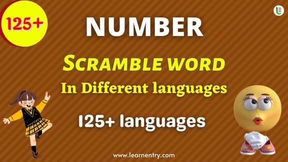 Number word scramble in different Languages
