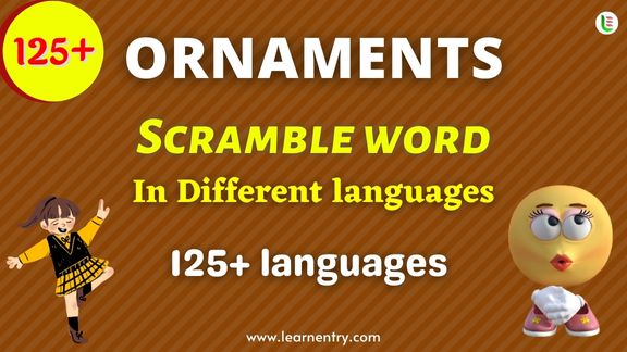 Ornaments word scramble in different Languages