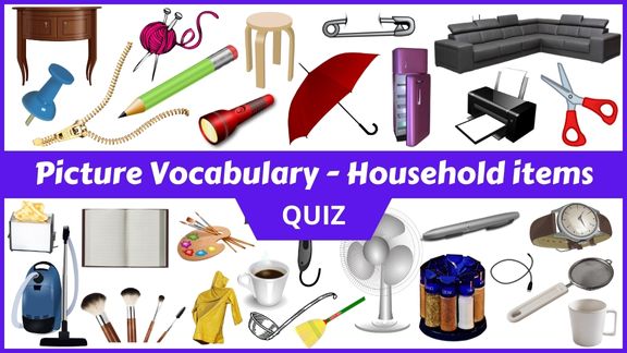 Play Household items Picture vocabulary