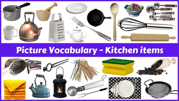 60 Kitchen utensils names with pictures in English