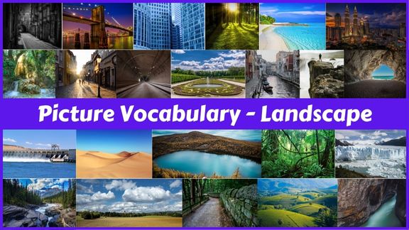 40 Landscape names with pictures in English
