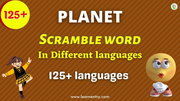 Planet word scramble in different Languages