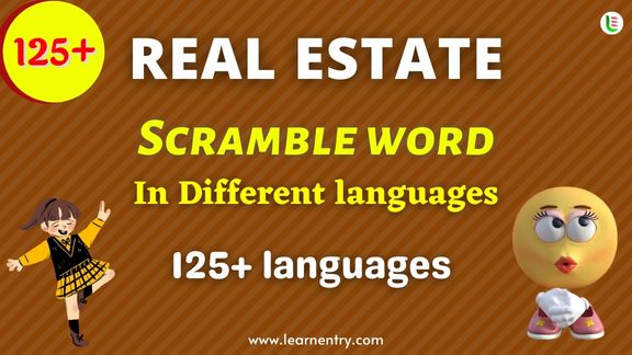 Real Estate word scramble in different Languages