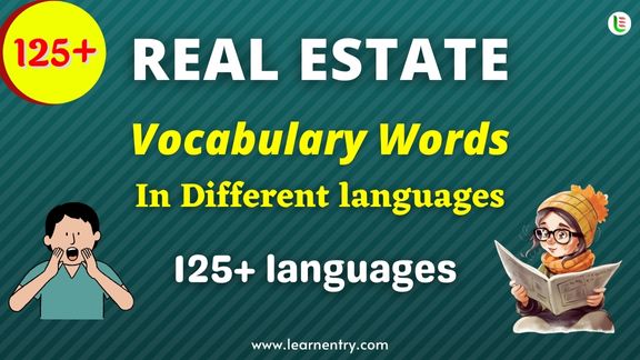Real Estate vocabulary words in different Languages