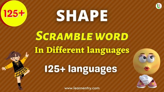 Shape word scramble in different Languages