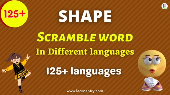 Shape word scramble in different Languages
