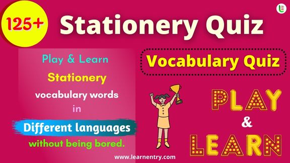 Stationery quiz in different Languages