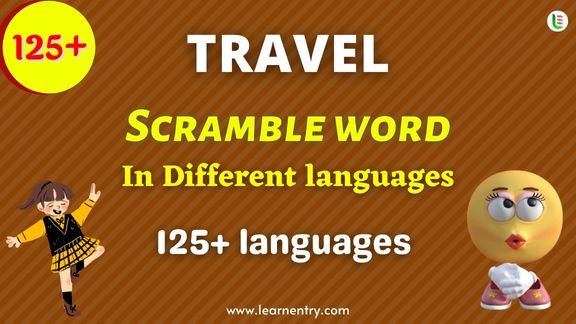 Travel word scramble in different Languages