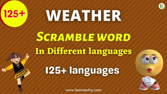 Weather word scramble in different Languages