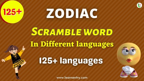 Zodiac word scramble in different Languages
