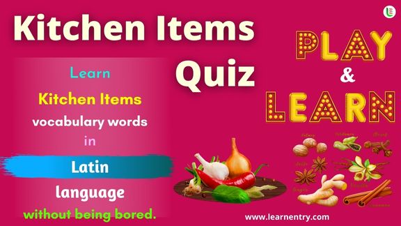 Kitchen utensils quiz in Latin