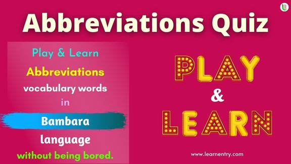 Abbreviations quiz in Bambara