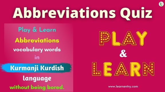 Abbreviations quiz in Kurmanji kurdish