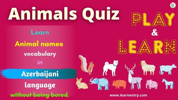 Animals quiz in Azerbaijani