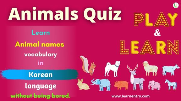 Animals quiz in Korean
