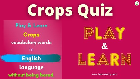Crops Vocabulary Quiz in English | Learn Entry