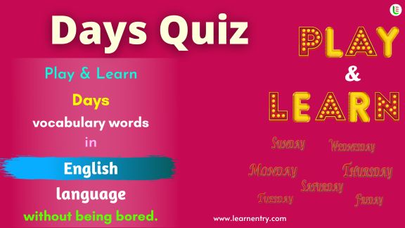 Days quiz in English