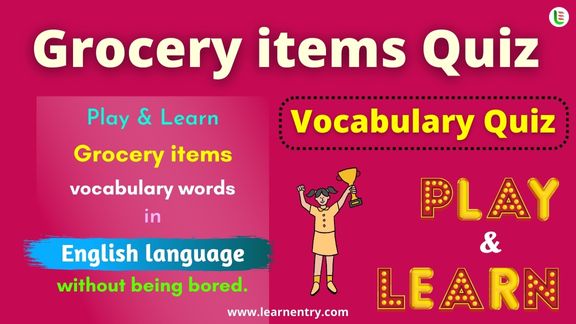Grocery items quiz in English