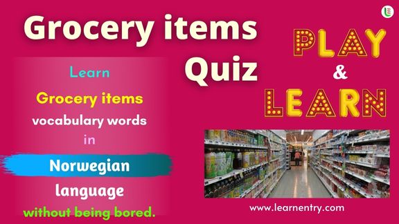 Grocery items quiz in Norwegian