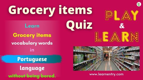 Grocery items quiz in Portuguese