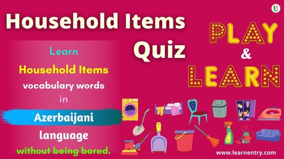 Household items quiz in Azerbaijani