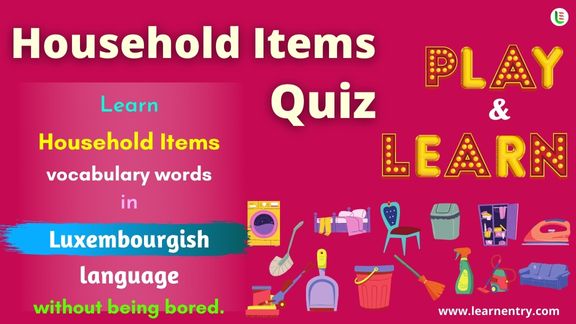 Household items quiz in Luxembourgish