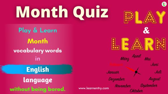 Month quiz in English
