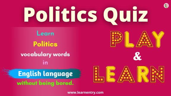 Politics Vocabulary Quiz in English | Learn Entry