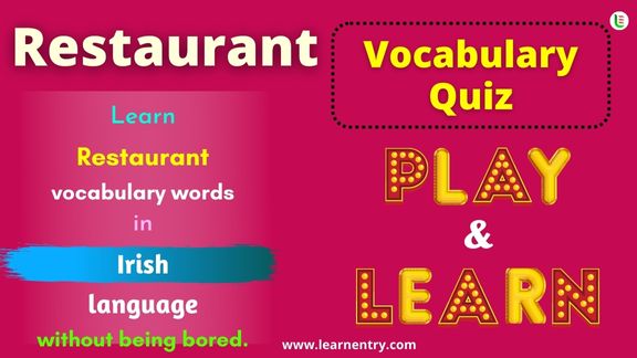 Restaurant quiz in Irish